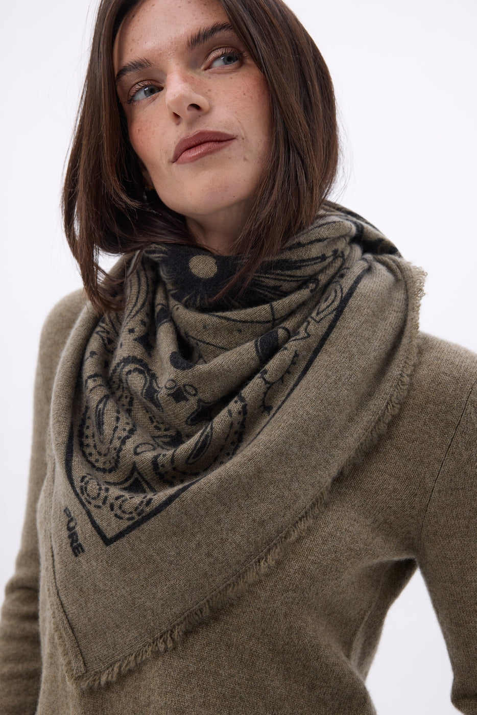 Gran bandana Zodiac - Caqui jaspeado - Mujer