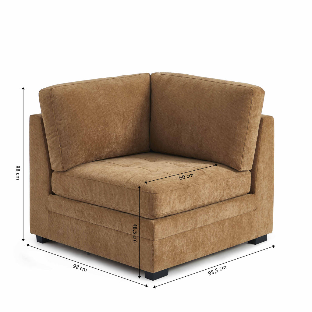 Billie - Sillón Rinconero - Tejido Chenilla Ardilla