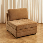 Billie - Modular 1-Seater Armchair - Squirrel Chenille Fabric