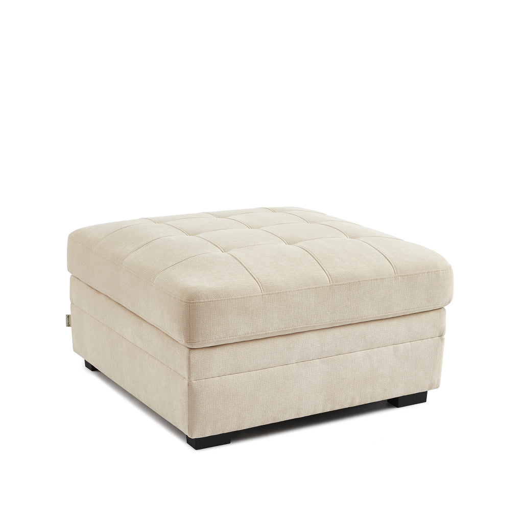 Billie - Footstool - Chenille Fabric - Beige