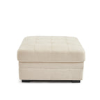 Billie - Footstool - Chenille Fabric - Beige