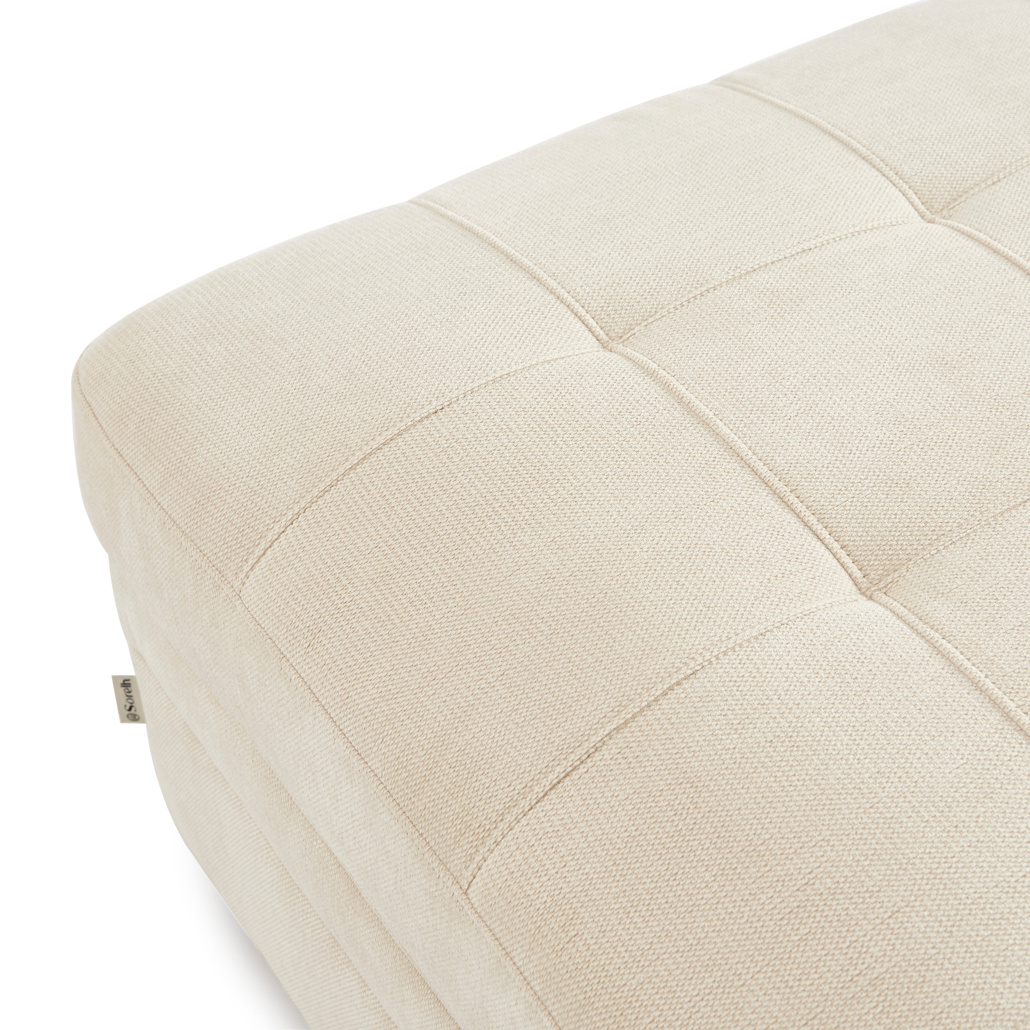 Billie - Footstool - Chenille Fabric - Beige