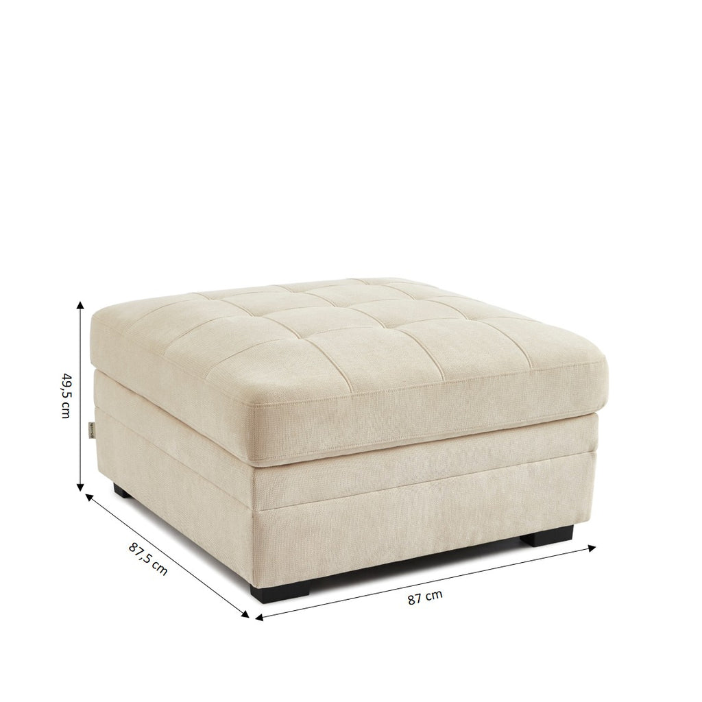 Billie - Footstool - Chenille Fabric - Beige