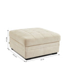 Billie - Footstool - Chenille Fabric - Beige