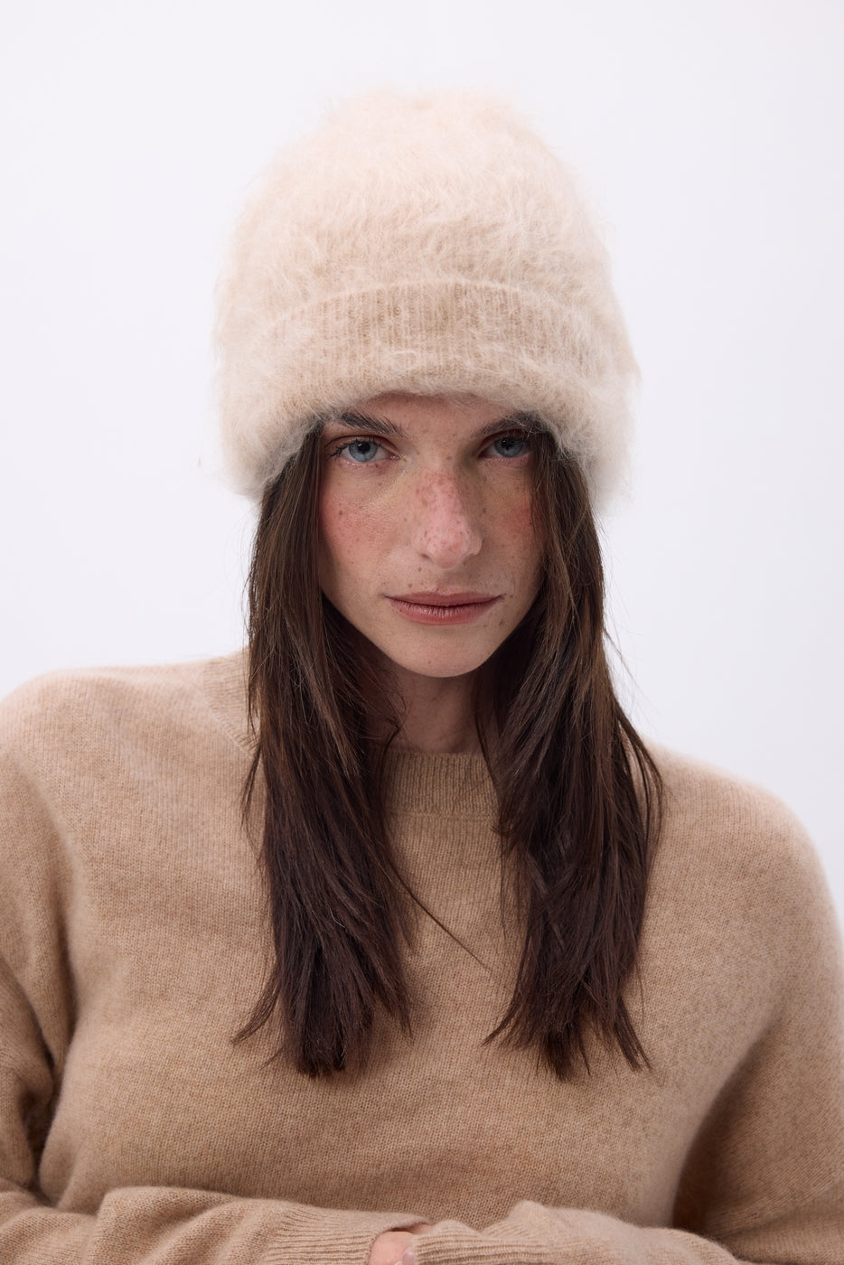 Bonnet – Cachemire Brossé Bill - Beige Creme - Mixte