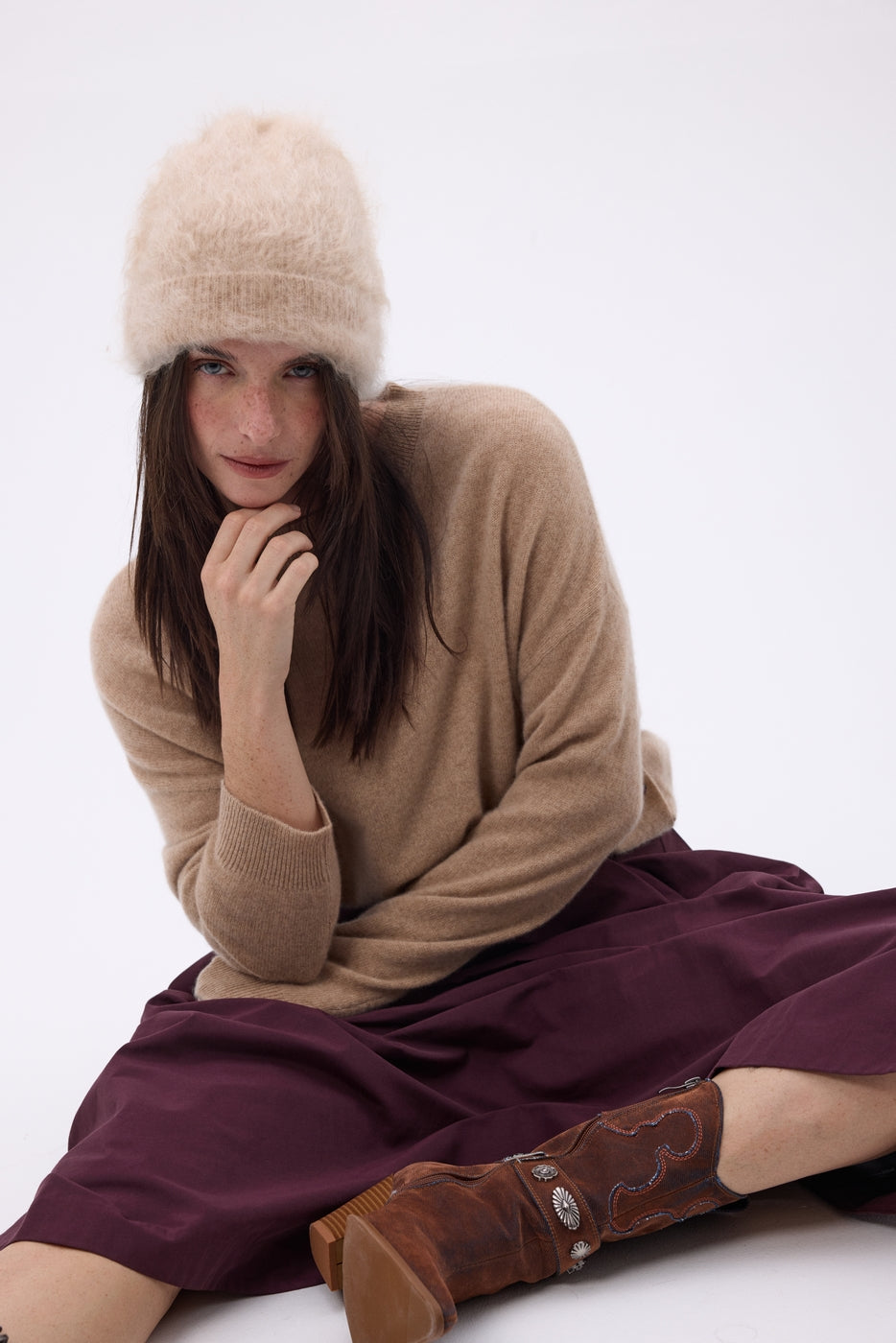 Bonnet – Cachemire Brossé Bill - Beige Creme - Mixte