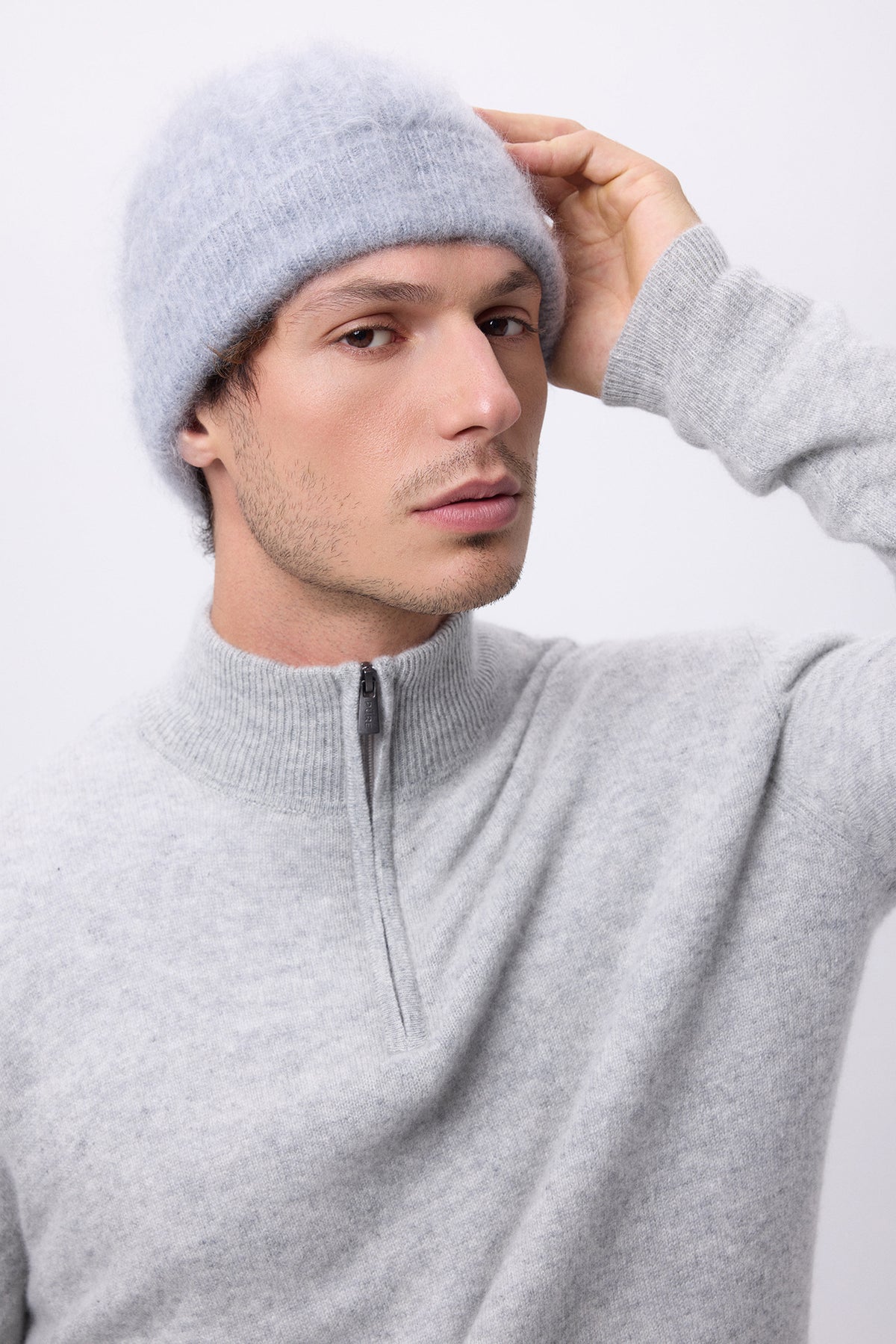 Czapka beanie – czesany kaszmir Bill - Jasnoszary - Unisex - 100% Czesany kaszmir