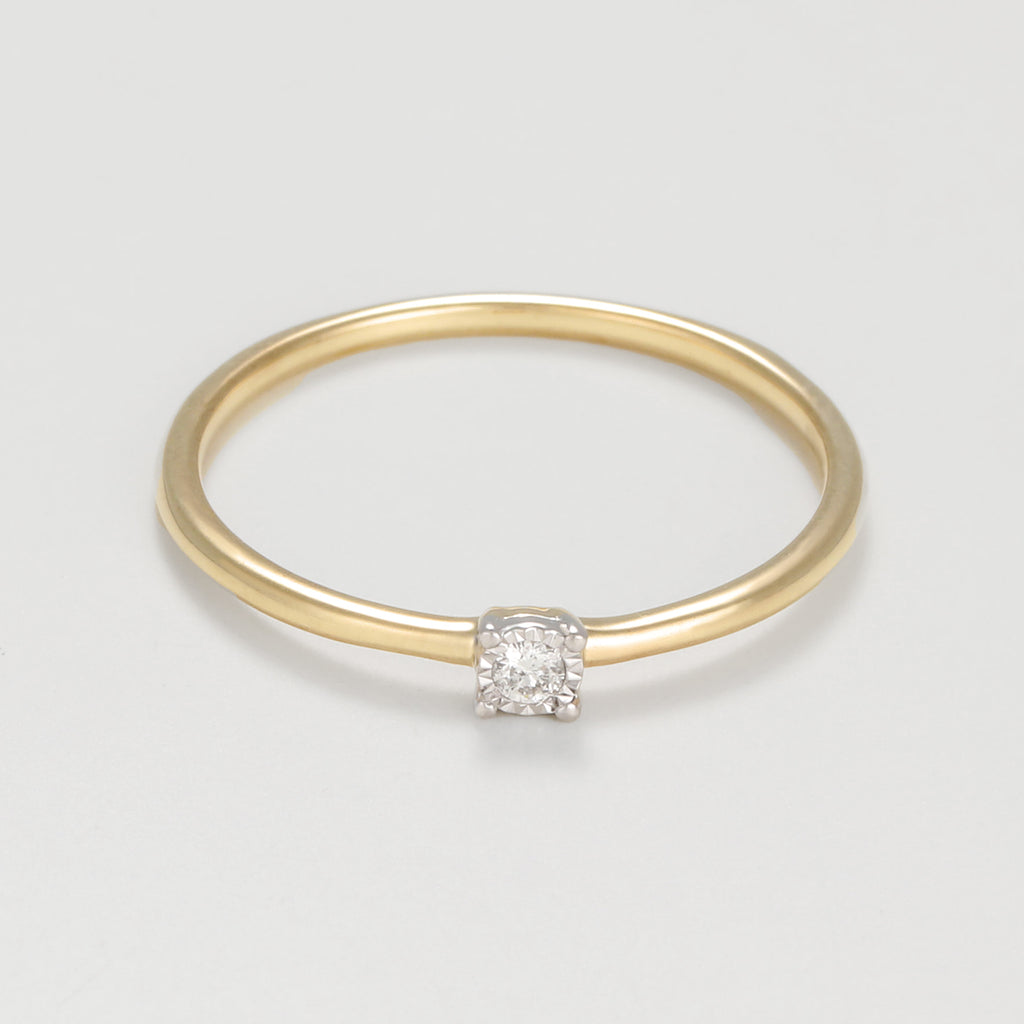 "Fivia" Ring, D 0.02/1 - 375/1000 Yellow Gold