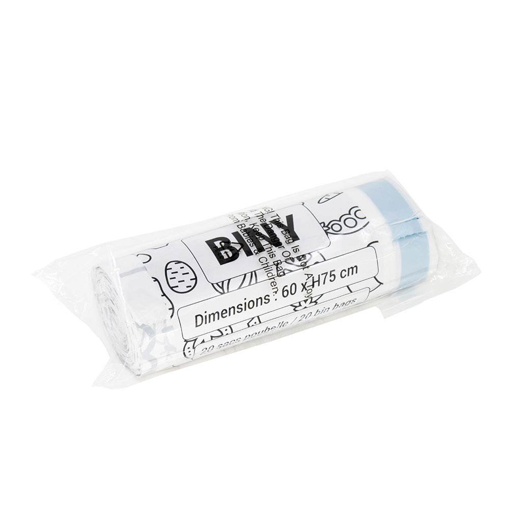 20 bolsas de basura resistentes Biny - 50 L - Blanco