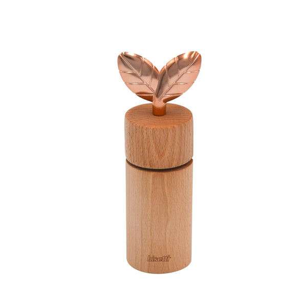 Moulin À Poivre/Sel « Printemps D’Or » En Hêtre Huilé Naturel Ø6Xh.19 Cm