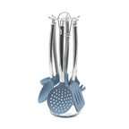 Juego de 6 utensilios de cocina Pierre Gourmet de silicona con soporte metálico.