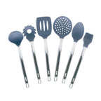 Juego de 6 utensilios de cocina Pierre Gourmet de silicona con soporte metálico.