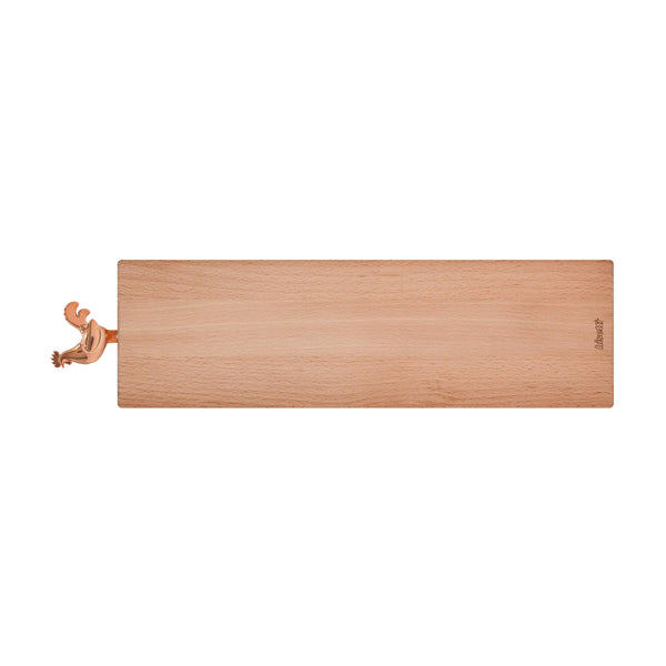 Planche À Découper De Salami De Hêtre Huilé Naturel « Cocorico » 40X11X2 Cm