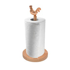 Porte-Rouleau « Cocorico » En Hêtre Huilé Naturel Ø15 X H.31 Cm