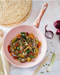 Plato wok/pasta - Stonerose - 28 cm con mango de madera