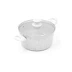 Cassere Ø 24 Cm « Stonewhite » Avec Poignée De Couvercle, Effet Bois Blanc