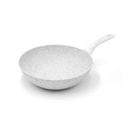 Plato para wok/pasta Ø 28 cm con mango de madera blanca natural « Stonewhite »