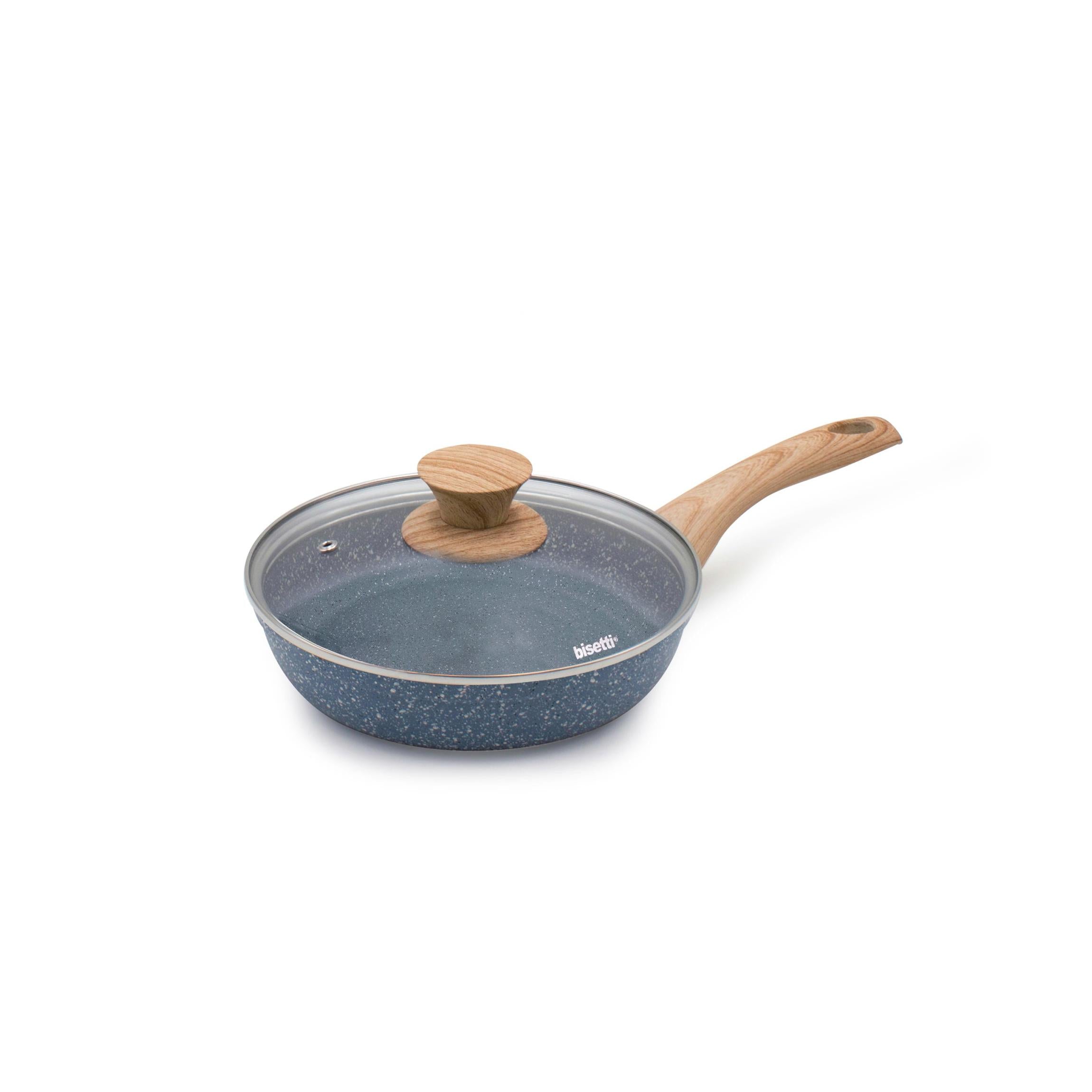 Poêle Ø 20 Cm « Pierre Gourmet » Avec Couvercle En Bois
