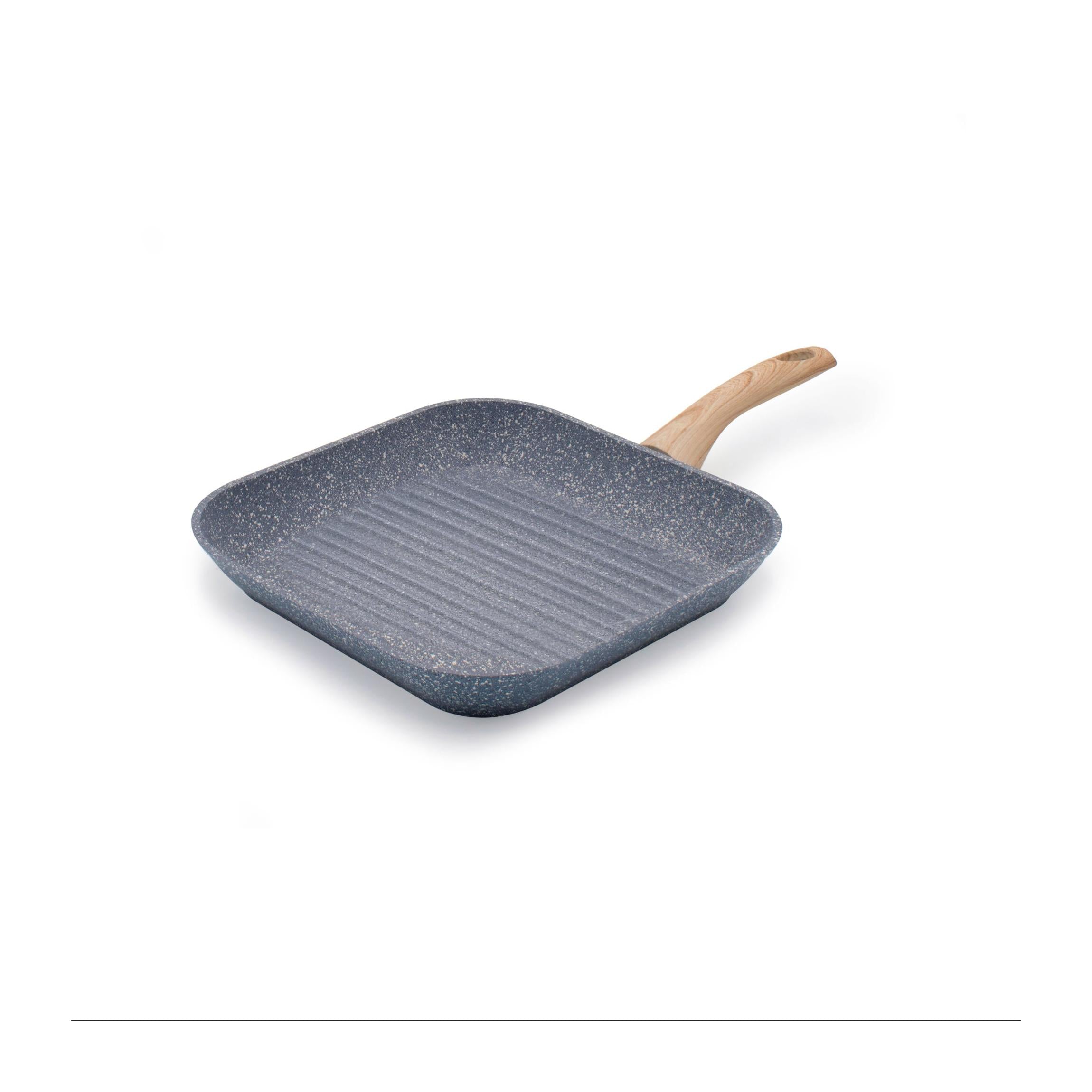 Sartén grill « Piedra Gourmet » con mango de madera 28x28 cm