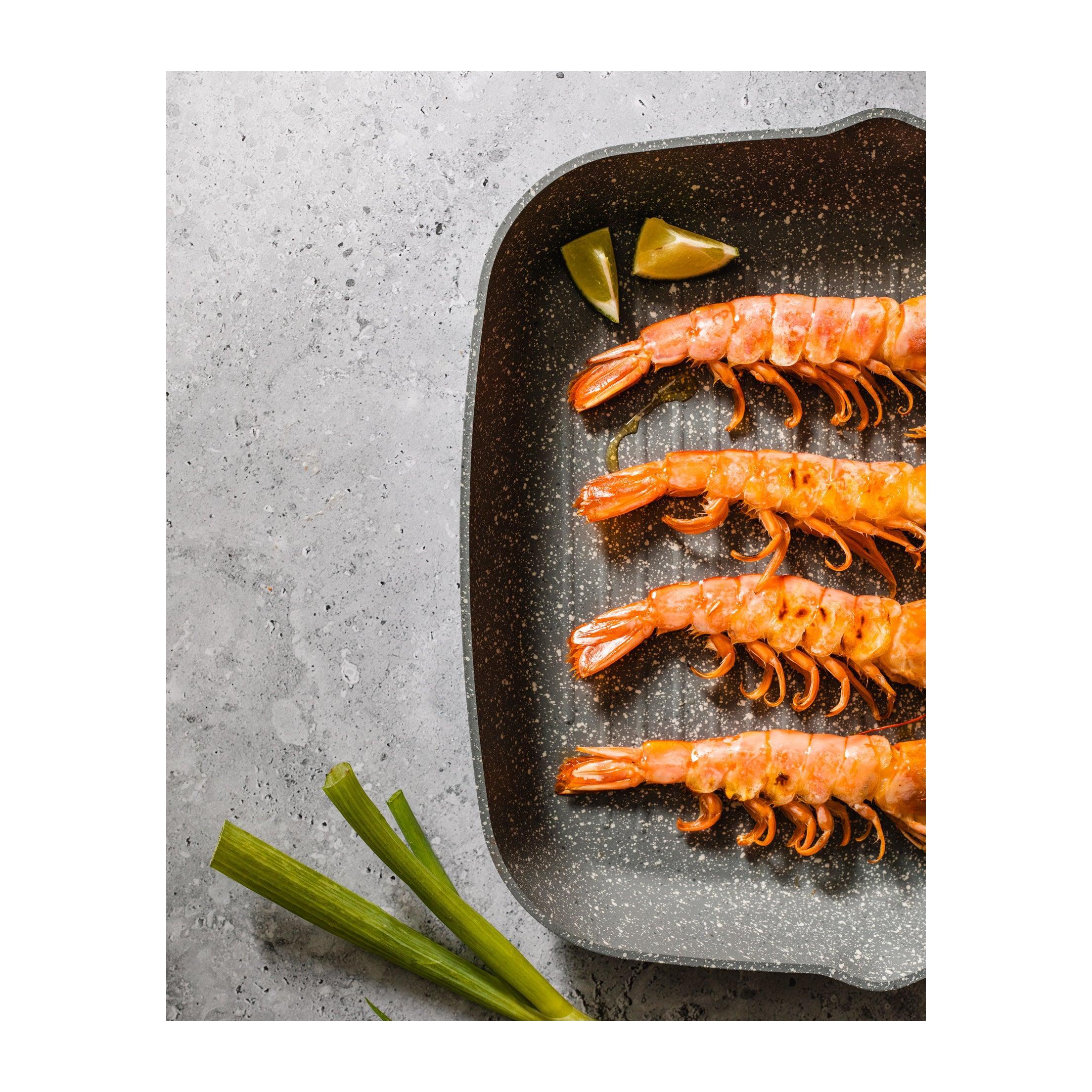 Sartén grill « Piedra Gourmet » con mango de madera 28x28 cm