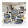 Batería de cocina de 13 piezas. «Pierre Gourmet» Mango de diseño de madera natural