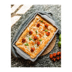 Juego n.º 2 de fuentes rectangulares (medianas y grandes) de gres de alta resistencia Piedra Gourmet