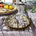 Lot De 2 Serviettes De Table En Lin À Surpiqûres Contrastées