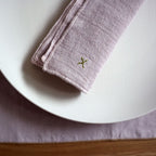 Lot De 2 Serviettes De Table En Lin À Surpiqûres Contrastées