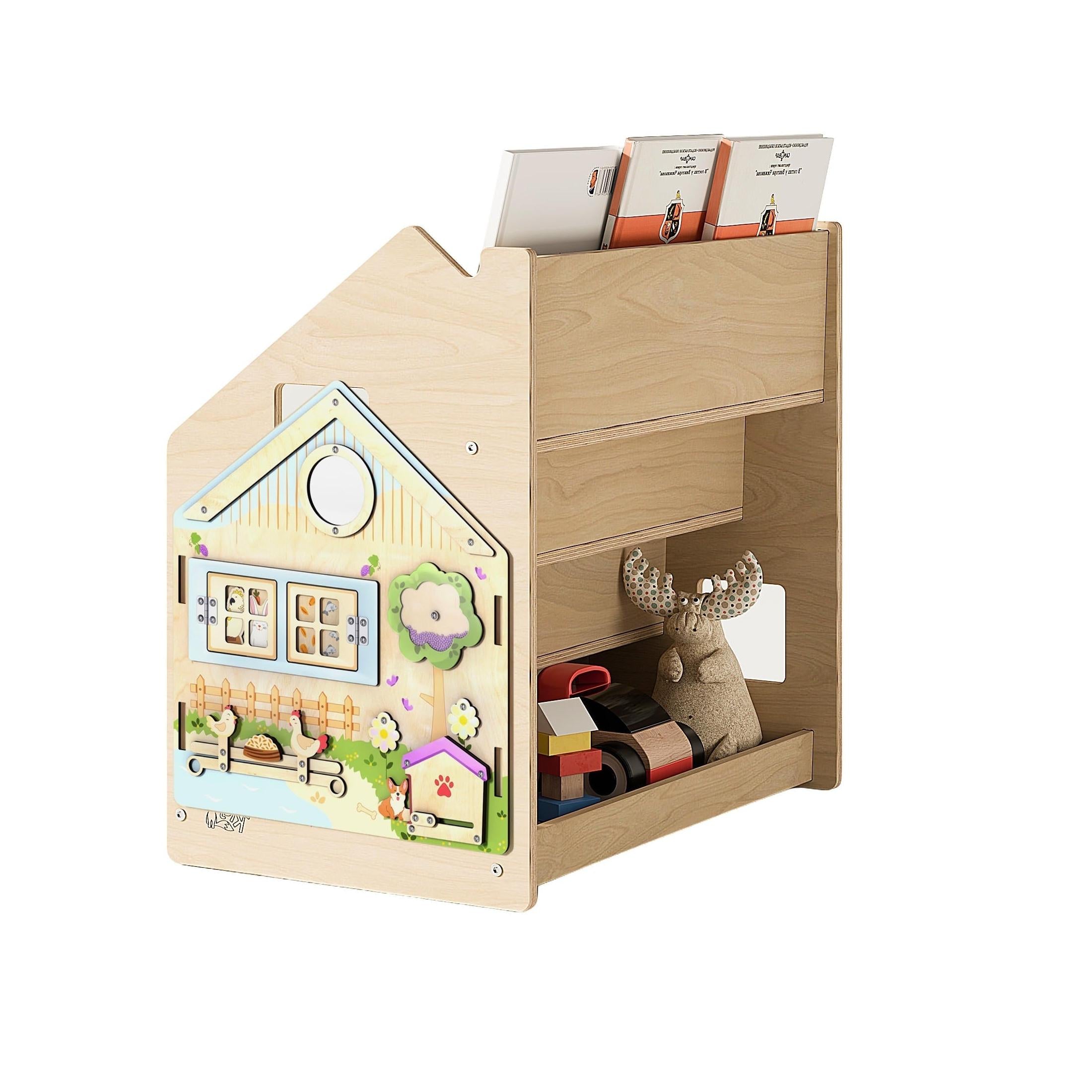 Bibliothèque Enfant – Bleu Clair & Rose