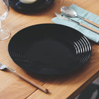 Harena - 18-Piece Tableware Set - Extra-Resistant Opal Glass - Black - Luminarc