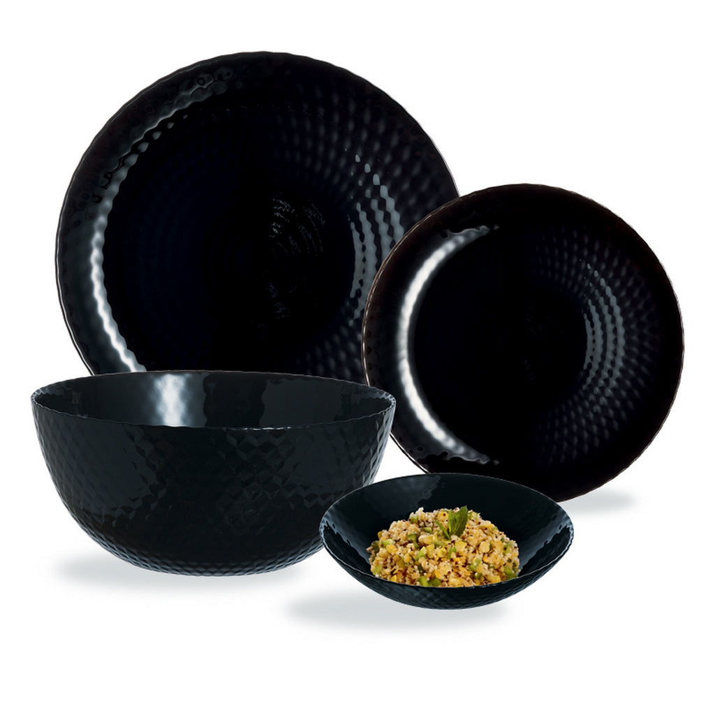 Pampille - 19-Piece Tableware Set - Black - Luminarc