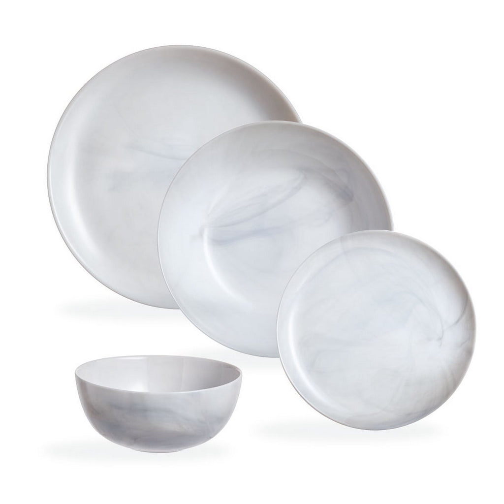 Diwali - 24-Piece Grey Marble Tableware Set - Luminarc