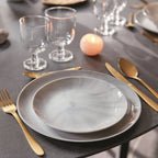 Diwali - 24-Piece Grey Marble Tableware Set - Luminarc