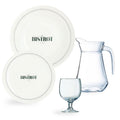 Gabin - Service De Table 19 Pièces Avec 12 Assiettes, 6 Verres Et 1 Carafe - Blanc - 1L - Luminarc