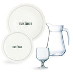 Gabin - Service De Table 19 Pièces Avec 12 Assiettes, 6 Verres Et 1 Carafe - Blanc - 1L - Luminarc