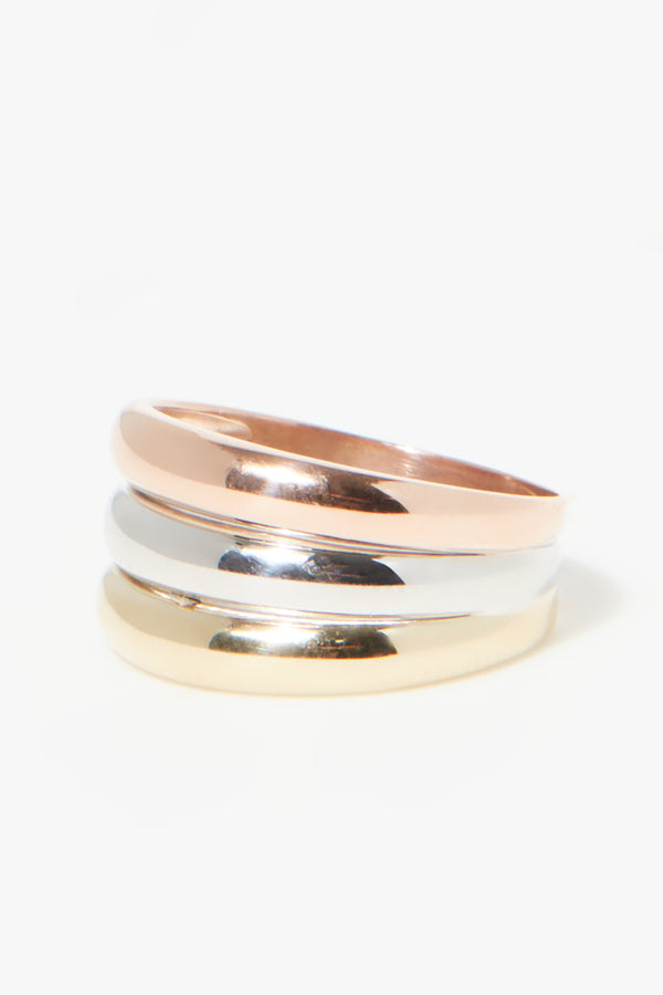 “Trio Rainbow” Ring 375/1000 Tricolor Gold