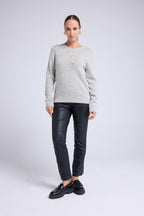 Blair Cashmere Bubble Crew-Neck Jumper - Light Grey