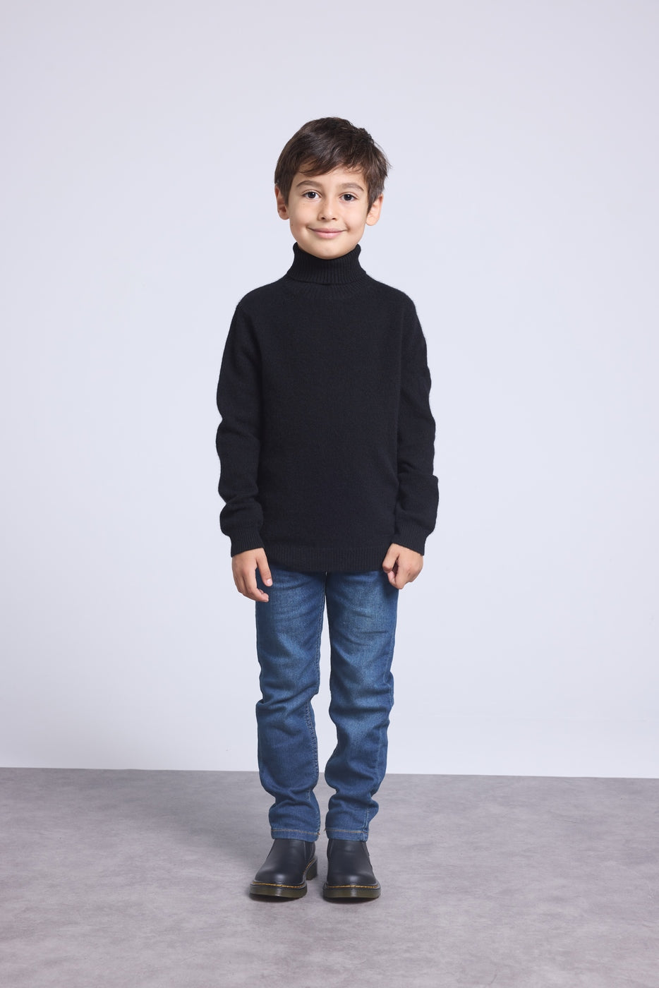 Jersey Cuello Vuelto Rosa Blush - Negro - Infantil