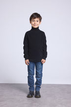 Jersey Cuello Vuelto Rosa Blush - Negro - Infantil