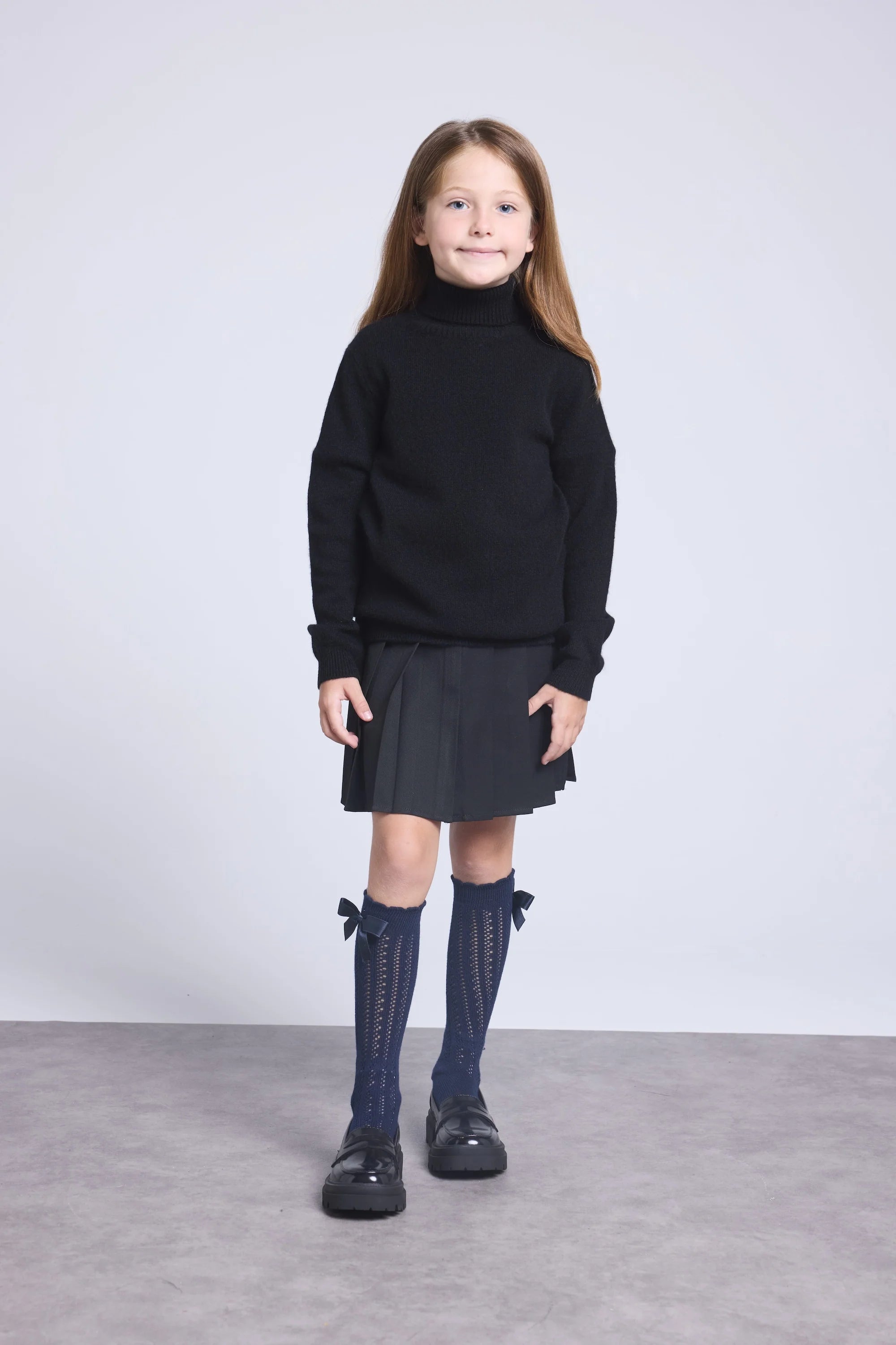 Jersey Cuello Vuelto Rosa Blush - Negro - Infantil