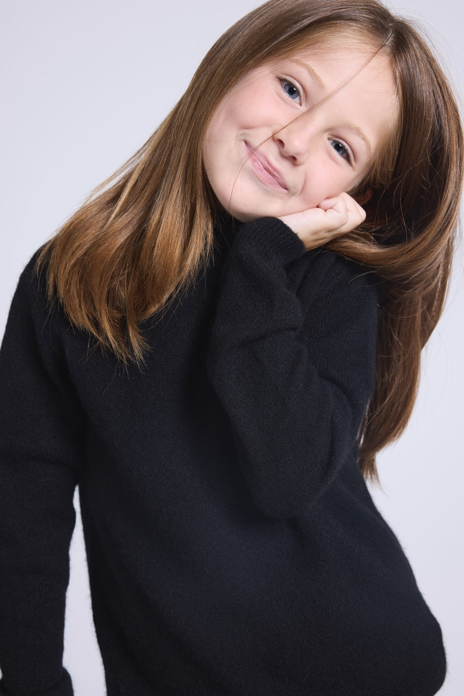 Jersey Cuello Vuelto Rosa Blush - Negro - Infantil