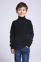 Jersey Cuello Vuelto Rosa Blush - Negro - Infantil