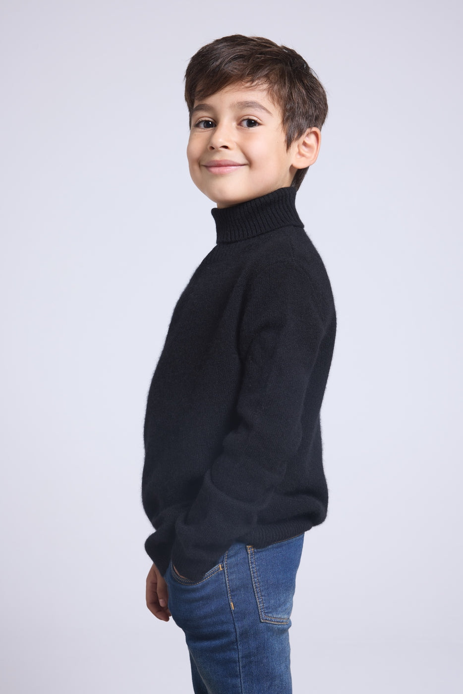 Jersey Cuello Vuelto Rosa Blush - Negro - Infantil