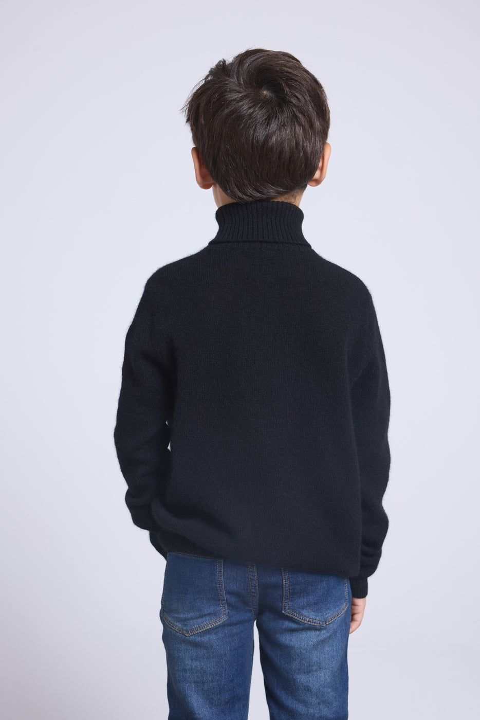 Jersey de cuello alto color rubor - Negro - Niño