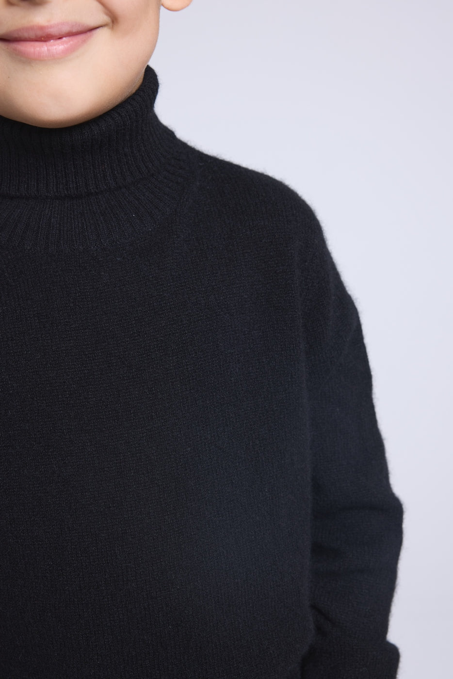 Jersey Cuello Vuelto Rosa Blush - Negro - Infantil