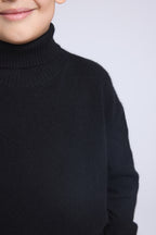 Jersey Cuello Vuelto Rosa Blush - Negro - Infantil