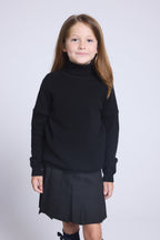 Jersey de cuello alto color rubor - Negro - Niño
