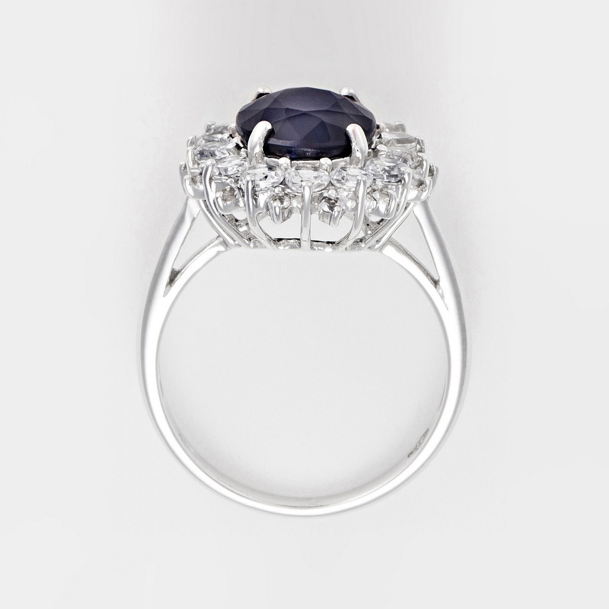 Bague "Soleil Bleu" - Or Blanc