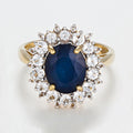 Bague "Soleil Bleu" - Or Jaune 375/1000