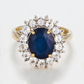 Bague "Soleil Bleu" - Or Jaune 375/1000